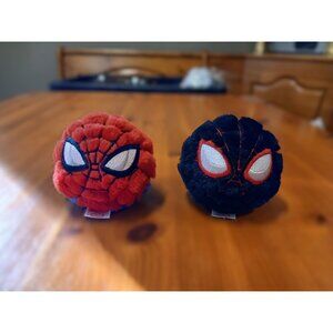 Spiderman Beanie Bouncers TY Fluffy Ball Lot Red Black Super Hero Original Miles